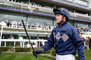 Michael Owen em Ascot, a poucos minutos de começar a sua primeira corrida enquanto jóquei
