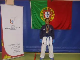 Mónica Mendes no campeonato nacional de cadetes e juniores de Karaté, em 2008