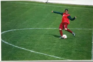 Num treino da primeira chamada à seleção Sub19