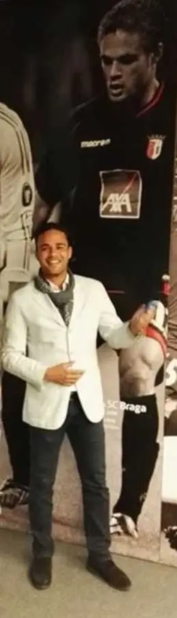 Frechaut junto da sua foto no SC Braga