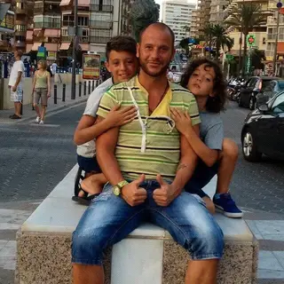 Cândido com os filhos
