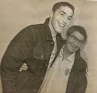 Moreira com o ex-guarda-redes José Henrique (Zé Gato), com quem ainda se cruzou no Benfica