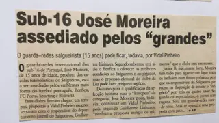 Moreira ainda guarda o recorte de jornal onde leu a notícia do interesse dos três grandes por ele