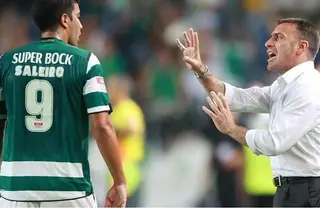 Saleiro com o treinador Paulo Bento