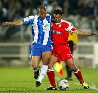 Edgar, à esquerda, com Fran o capitão do Deportivo da Corunha
