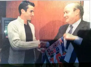 Marco com Pinto da Costa, quando assina peloFCP