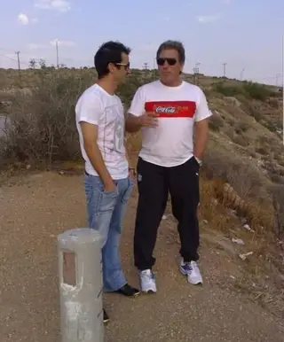 Marco com Eurico Gomes, o responsavel pelo seu lançamento no futebol e ainda seu primo afastado