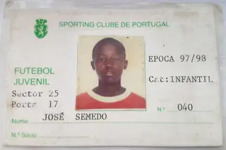 O cartão do Sporting de Semedo, quando estava nos infantis