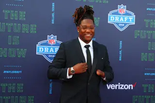 Shaquem no primeiro dia do draft da NFL. O defesa só viria a ser escolhido no 3.º dia
