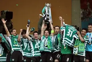 Bruno Pereirinha, o terciero à esquerda, conquistou duas Taças de Portugal pelo Sporting