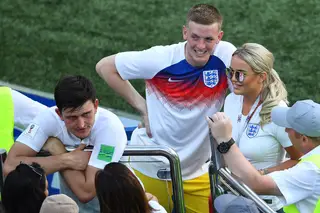 Jordan Pickford com a namorada, Megan Davison