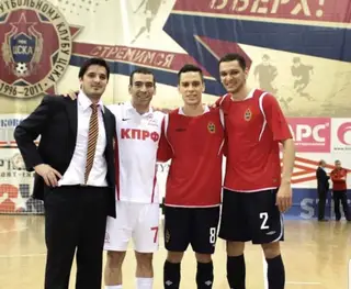 Nuno Dias, à esquerda, já como treinador-adjunto do CSKA da Rússia