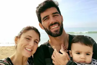 Luís Neto com a mulher e o filho