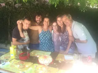 Rui Águas com a mulher filhos e sogra