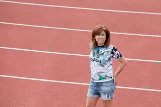 Fernanda Ribeiro no dia da entrevista, no Estádio da Maia