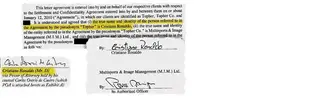 Nome de código “Topher”. Os advogados envolvidos no acordo sempre se referiram a um “Topher”, mas há um documento em que o pseudónimo é identificado como Cristiano Ronaldo. E que foi assinado por ele