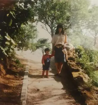 Tiago Gomes com a mãe