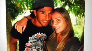 Tiago Gomes com a mulher