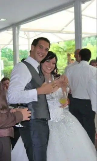 João Coimbra com a mulher, Carla, no dia do casamento