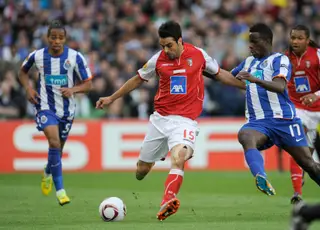 Miguel Garcia em ação pelo SC Braga, num jogo com o FCP