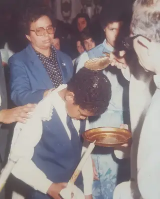 Abel Xavier no dia do seu baptismo