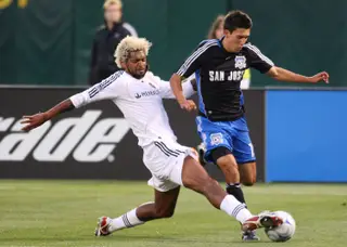 Abel Xavier (à esquerda) num jogo pelos LA Galaxy