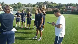 Vasco Faísca (ao meio), durante o curso de treinador UEFA B que tirou em Coverciano, Florença, Itália