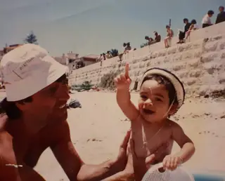 Sílvio em bebé, com o pai