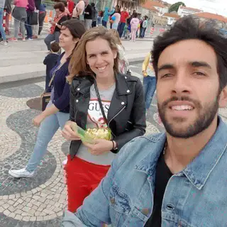 Sílvio com a mulher, Marta.
