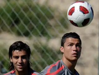 André Santos (à esquerda) com Cristiano Ronaldo