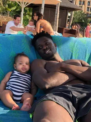 Éder com o filho Kaï