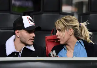 Icardi com Wanda Nara, sua esposa e agente, a mulher no meio do furacão
