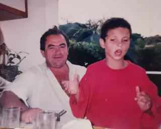 Zequinha com o pai, conhecido em Setúbal como o Zeca canhoto