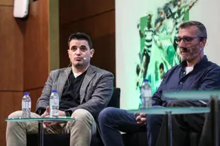 Nuno Dias, treinador de futsal do Sporting, com Paulo Freitas, treinador de hóquei do Sporting