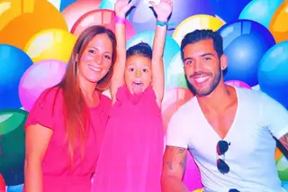 Bruno com a ex-mulher e a filha