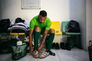 Tiago no balneário do Clube Olímpico do Montijo