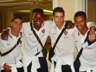 Quaresma, Makukula, Cristiano Ronaldo e Nani, na seleção
