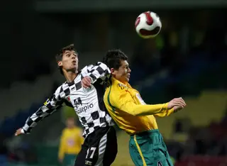 Nuno Pinto (à esquerda) já como jogador sénior do Boavista