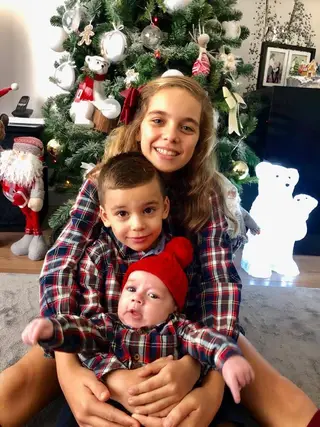 Os três filhos de Nuno Pinto, no natal de 2018