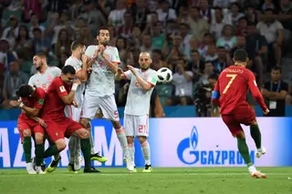 Capitão da Seleção Nacional momentos antes de completar o hat-trick frente a Espanha no Mundial 2018