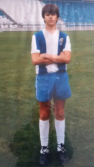 Nélson com 14 anos, nos iniciados do FCP