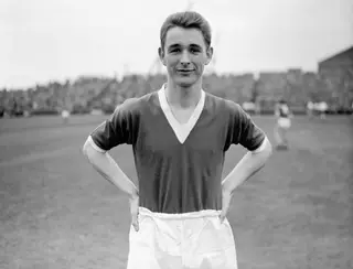 Um jovem Brian Clough, goleador no Middlesbrough