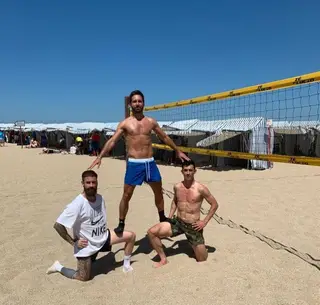 Raúl Meireles, João Moutinho e André Castro na praia