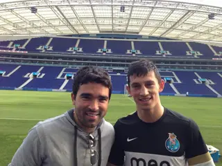 André Castro com Deco, uma das suas referências no futebol
