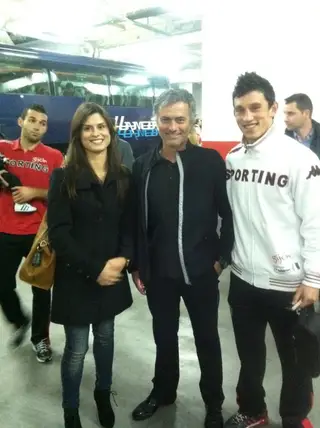 André Castro e a mulher com José Mourinho
