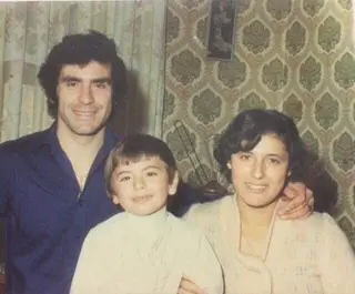 Fangueiro com os pais