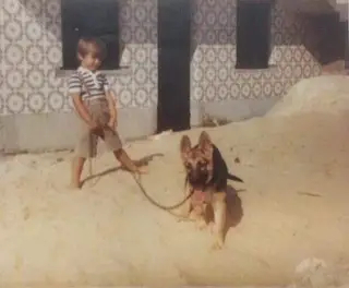 Fangueiro com o seu cão Ringo