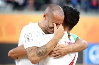 Depois de vencer o campeonato do mundo de 2019, no Paraguai, Madjer não conteve as lágrimas