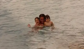 Pedro Martins com os dois filhos Ricardo e Bárbara