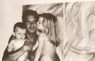 Pedro Barny com os dois primeiros filhos, Silvia e Pedro